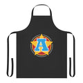 Superhero-themed apron featuring a large letter 'A' in a star and stripes design