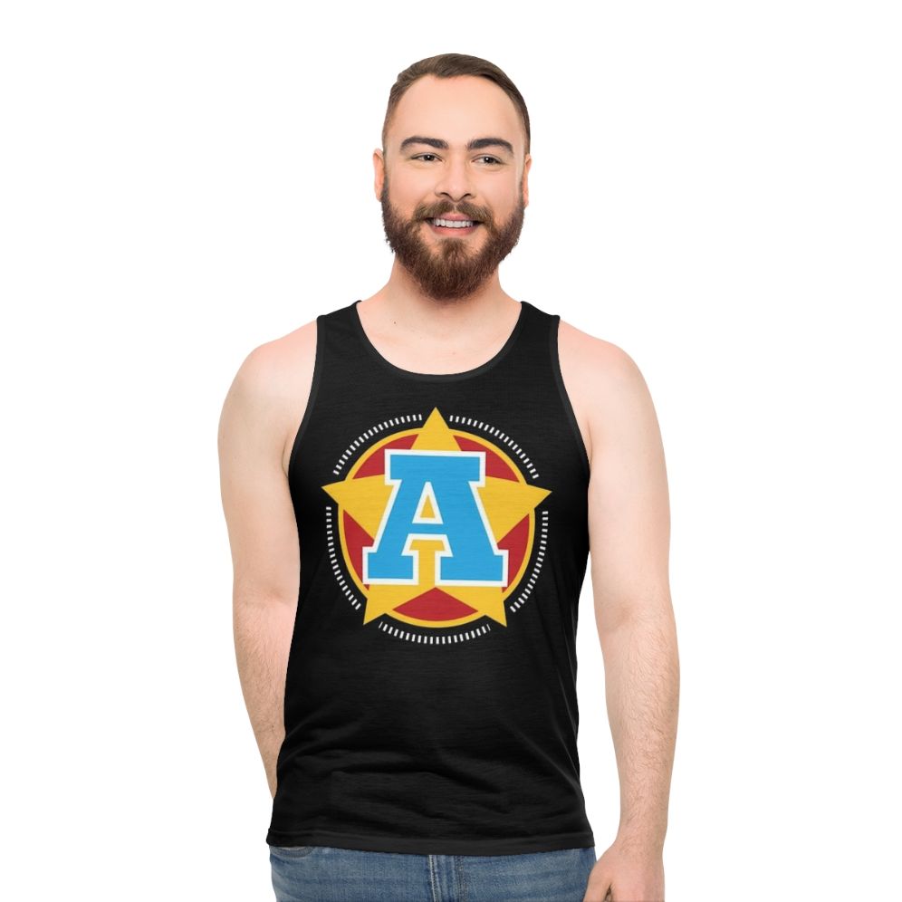 Patriotic superhero letter A tank top