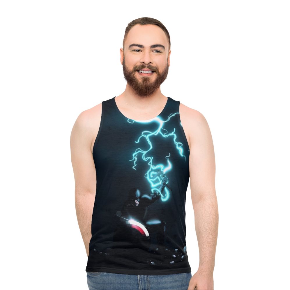 Patriotic superhero unisex tank top
