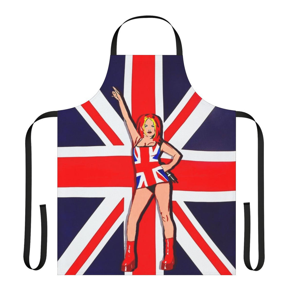 Union jack apron with retro 90s pop art design