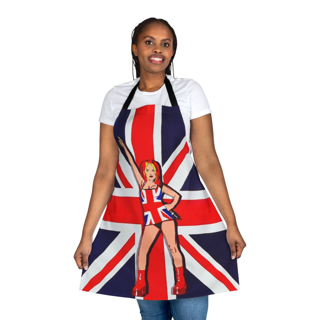 Union jack apron with retro 90s pop art design