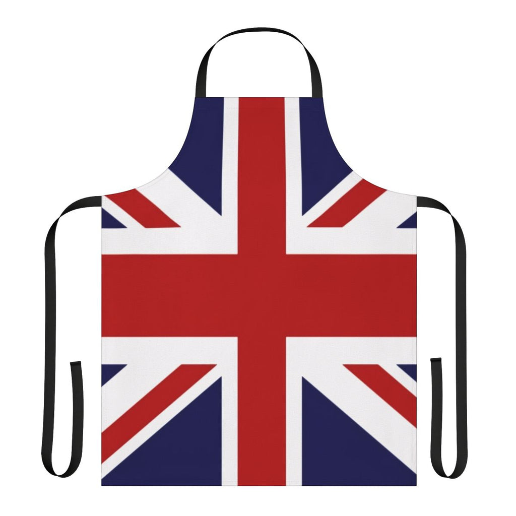 Vibrant Union Jack flag design printed on a sturdy, high-quality kitchen apron