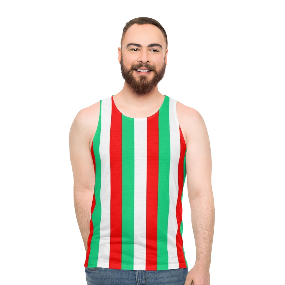 Patriotic Unisex Graphic Tank Top with Trendy Stripes
