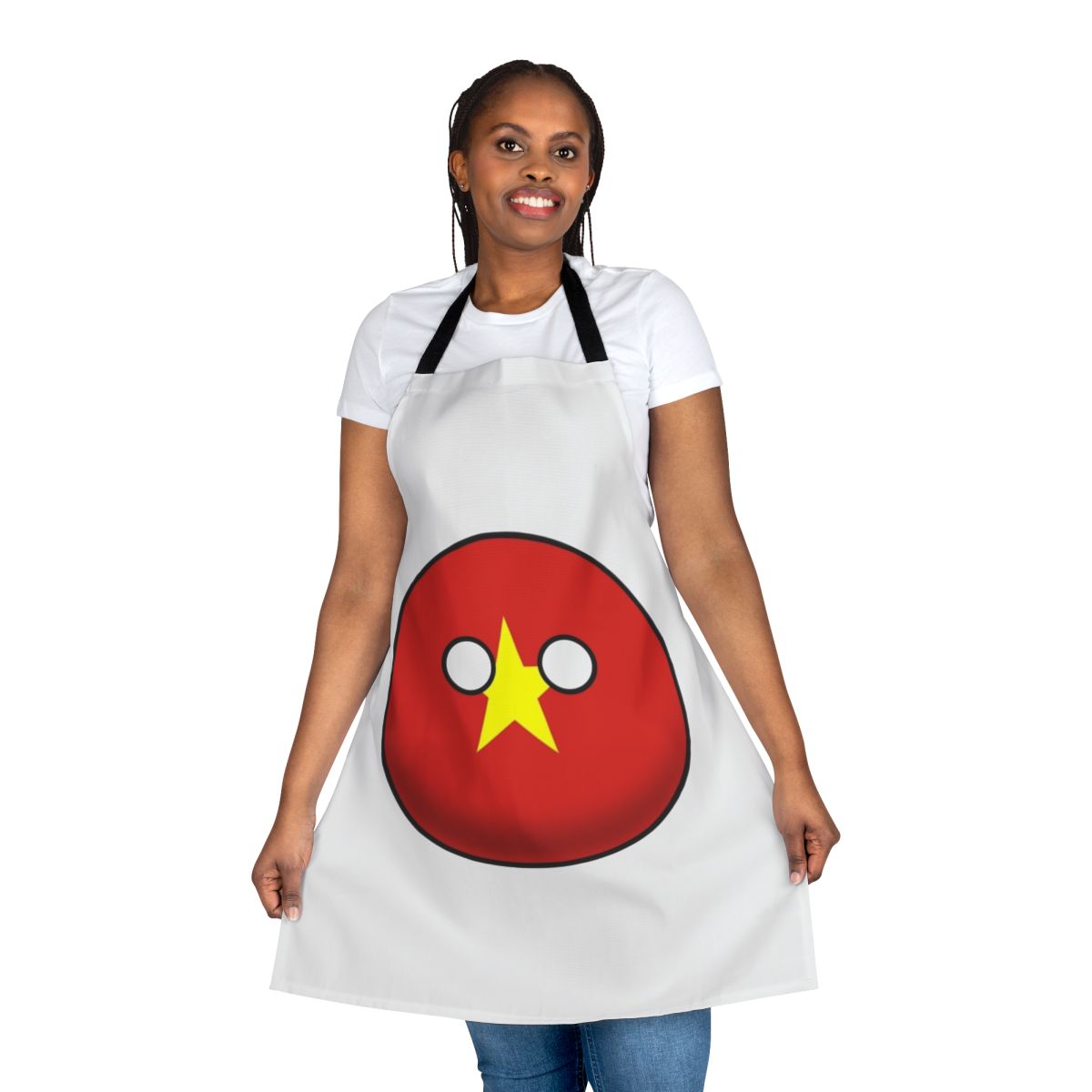 Vibrant apron featuring the iconic Vietnam countryball design