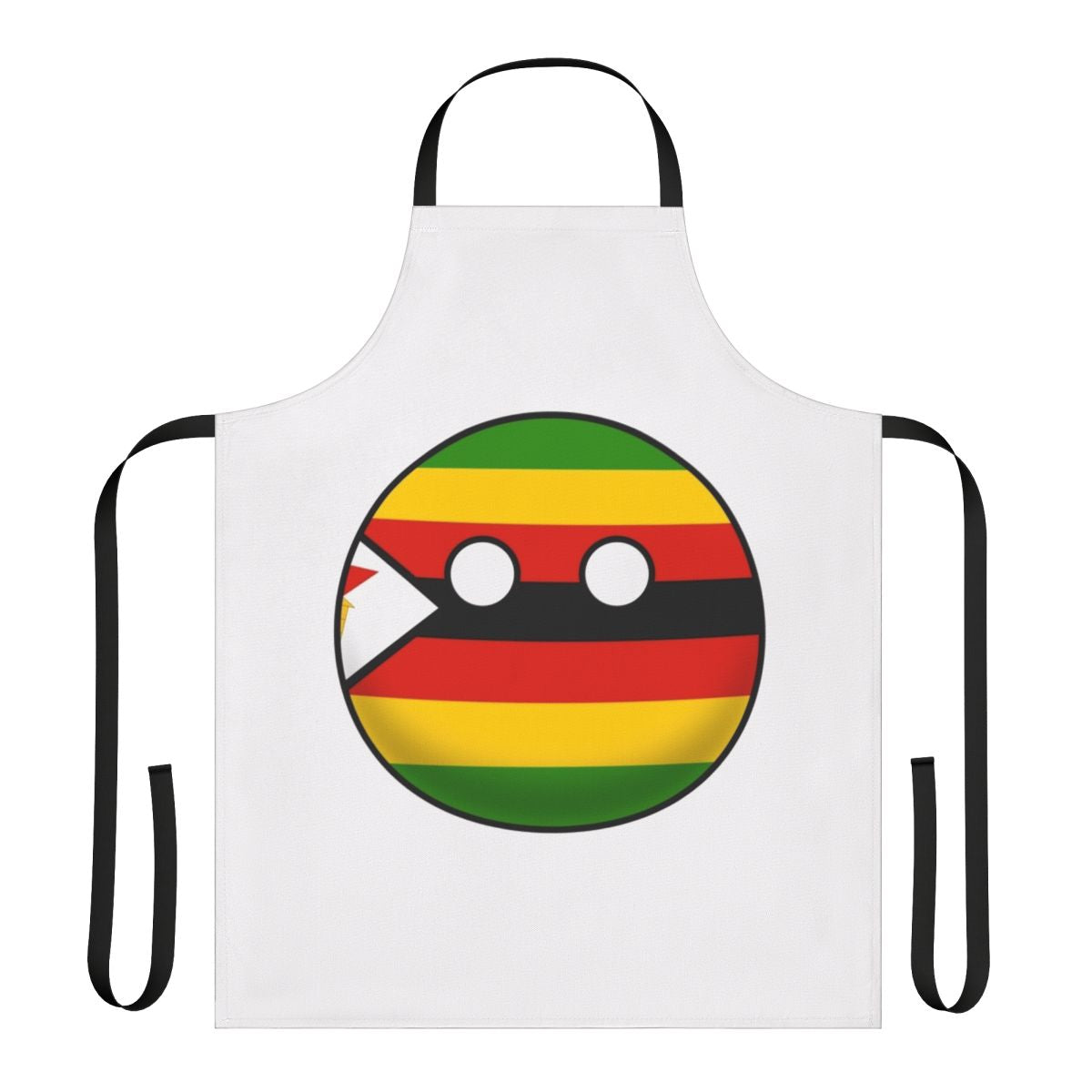 Zimbabwe flag-inspired apron with Countryball design for patriotic kitchen wear