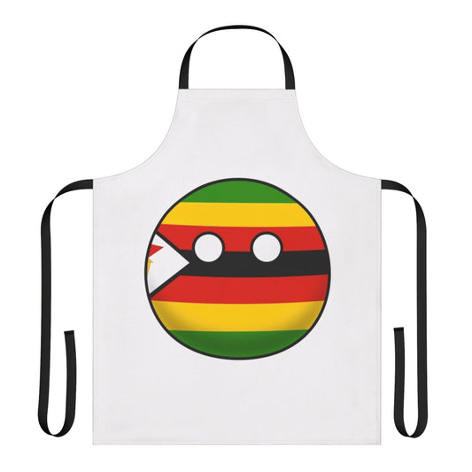 Zimbabwe flag-inspired apron with Countryball design for patriotic kitchen wear
