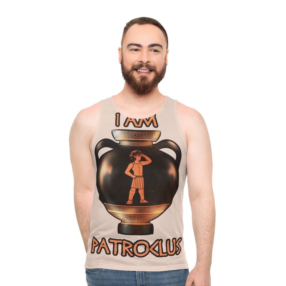 Patroclus and Achilles unisex tank top with Greek mythology design