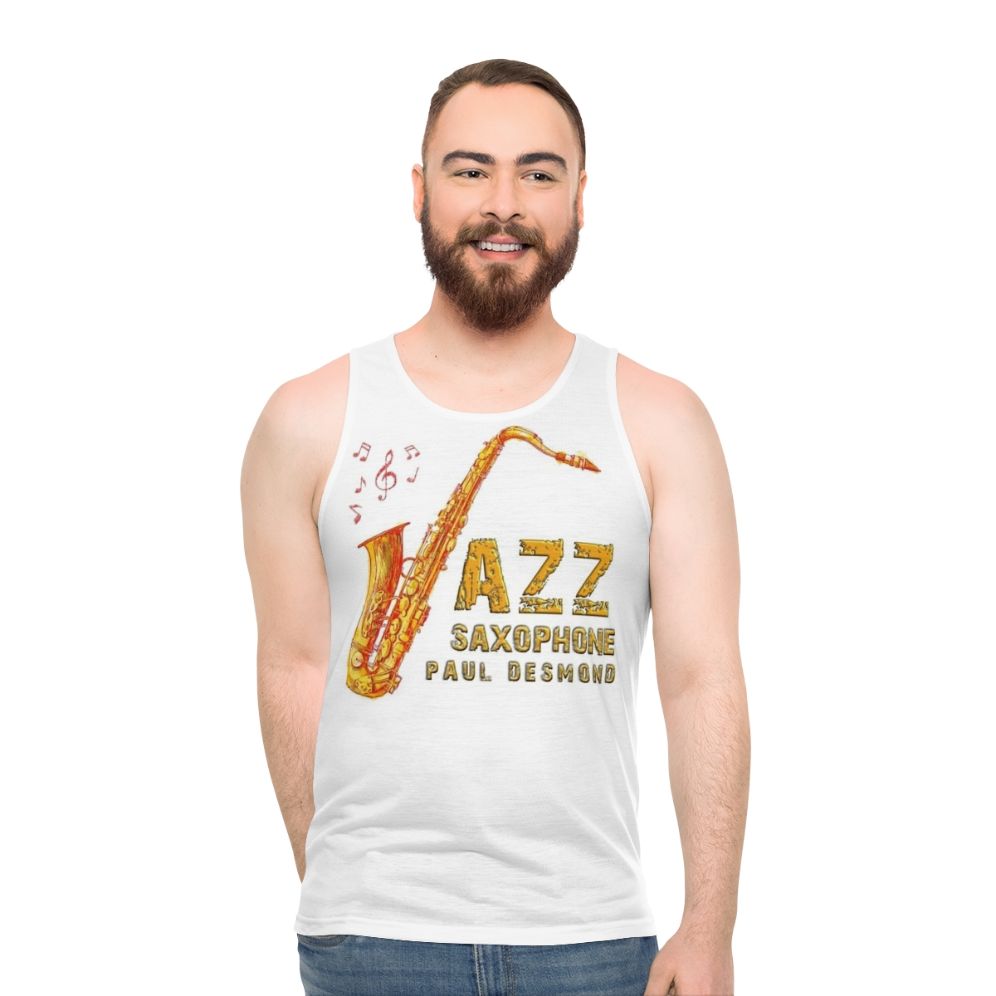 Paul Desmond Jazz Unisex Saxophone Tank Top