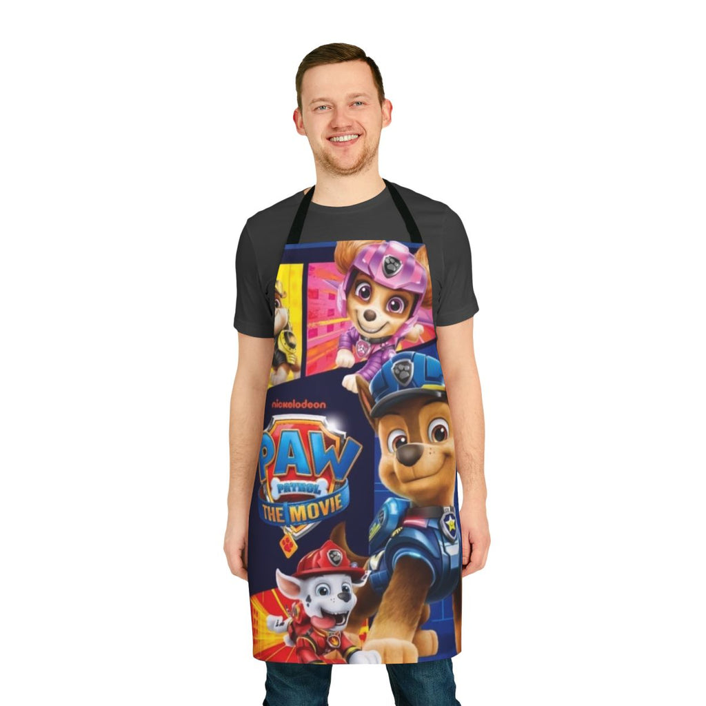 Paw Patrol themed apron featuring characters from the popular cartoon show