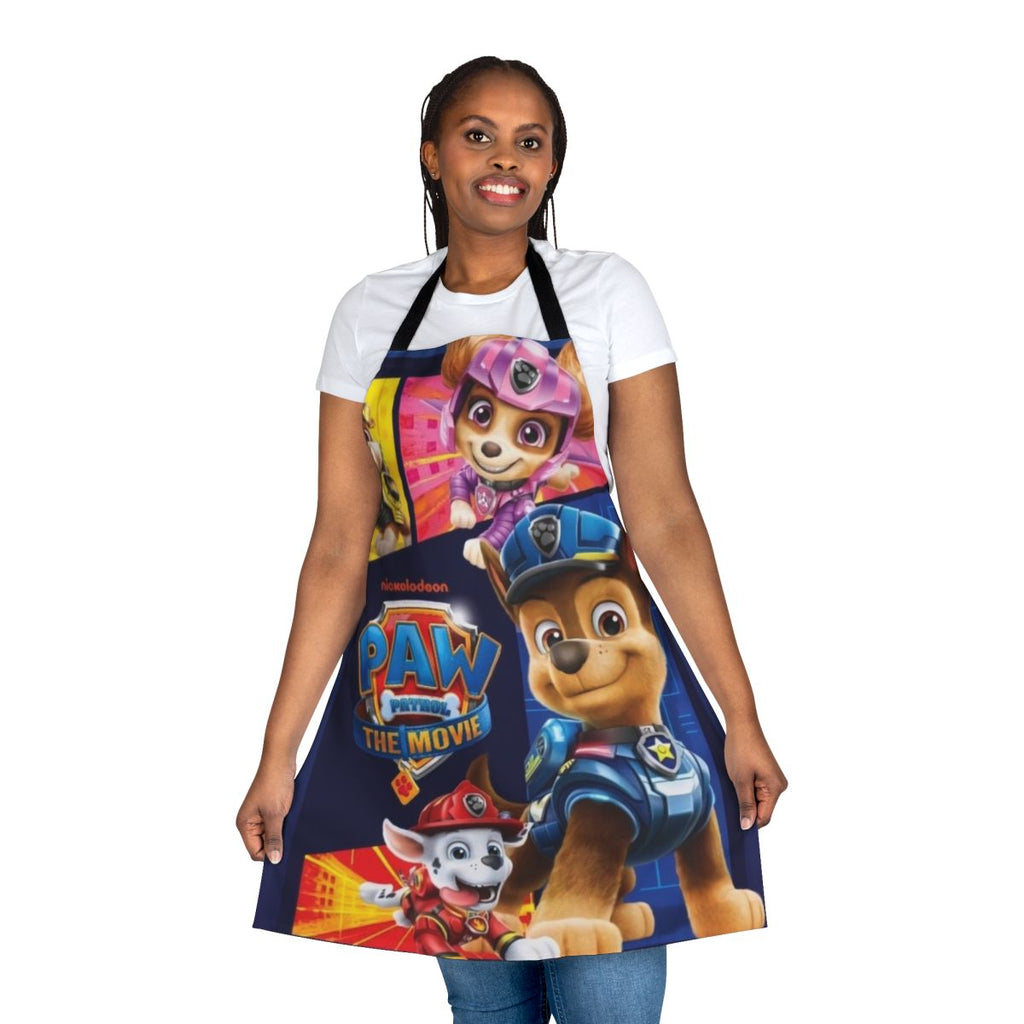Paw Patrol themed apron featuring characters from the popular cartoon show