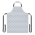 Pawprint Heart Floral Dog Apron with a blue background