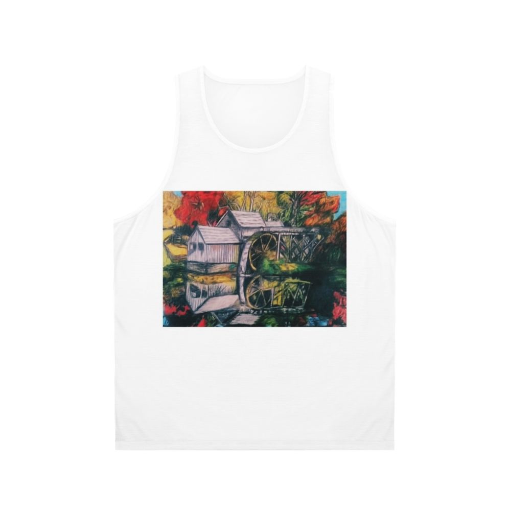 Unisex tank top with nature landscape design