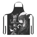 Quiet Snow Apron with Japanese Kanji and Samurai Motifs