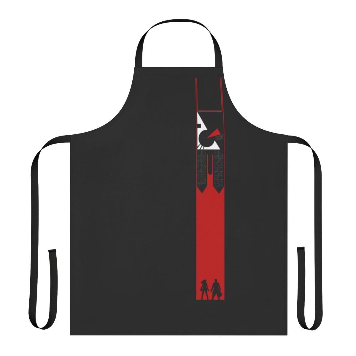 A stylish and durable apron featuring the Peacekeeper stripe design from the sci-fi TV series Farscape.