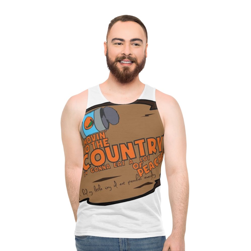 Retro peach unisex tank top
