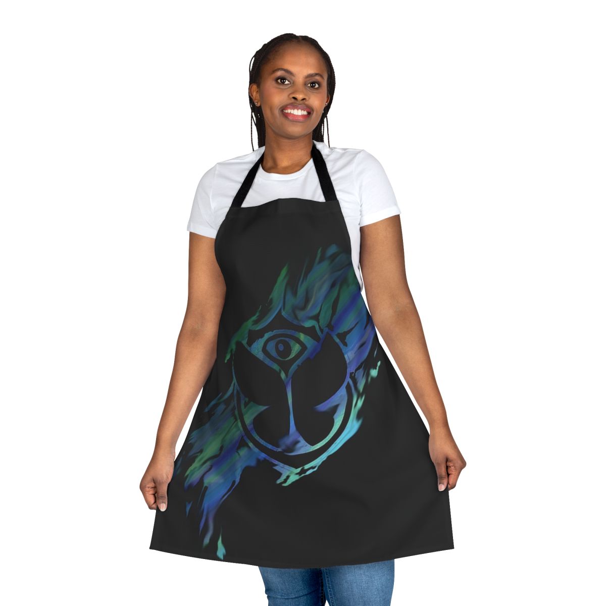 Colorful peacock-inspired apron perfect for Tomorrowland music festival