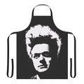 A striking apron featuring surreal and avant-garde imagery, perfect for fans of David Lynch and other cult directors.
