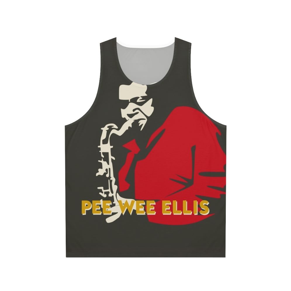 Pee Wee Ellis minimalist portrait on unisex tank top
