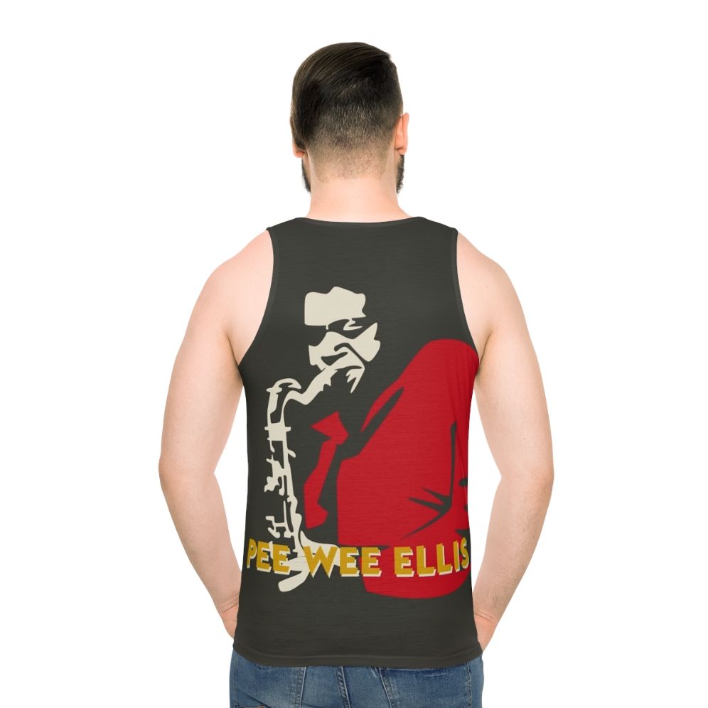 Pee Wee Ellis minimalist portrait on unisex tank top