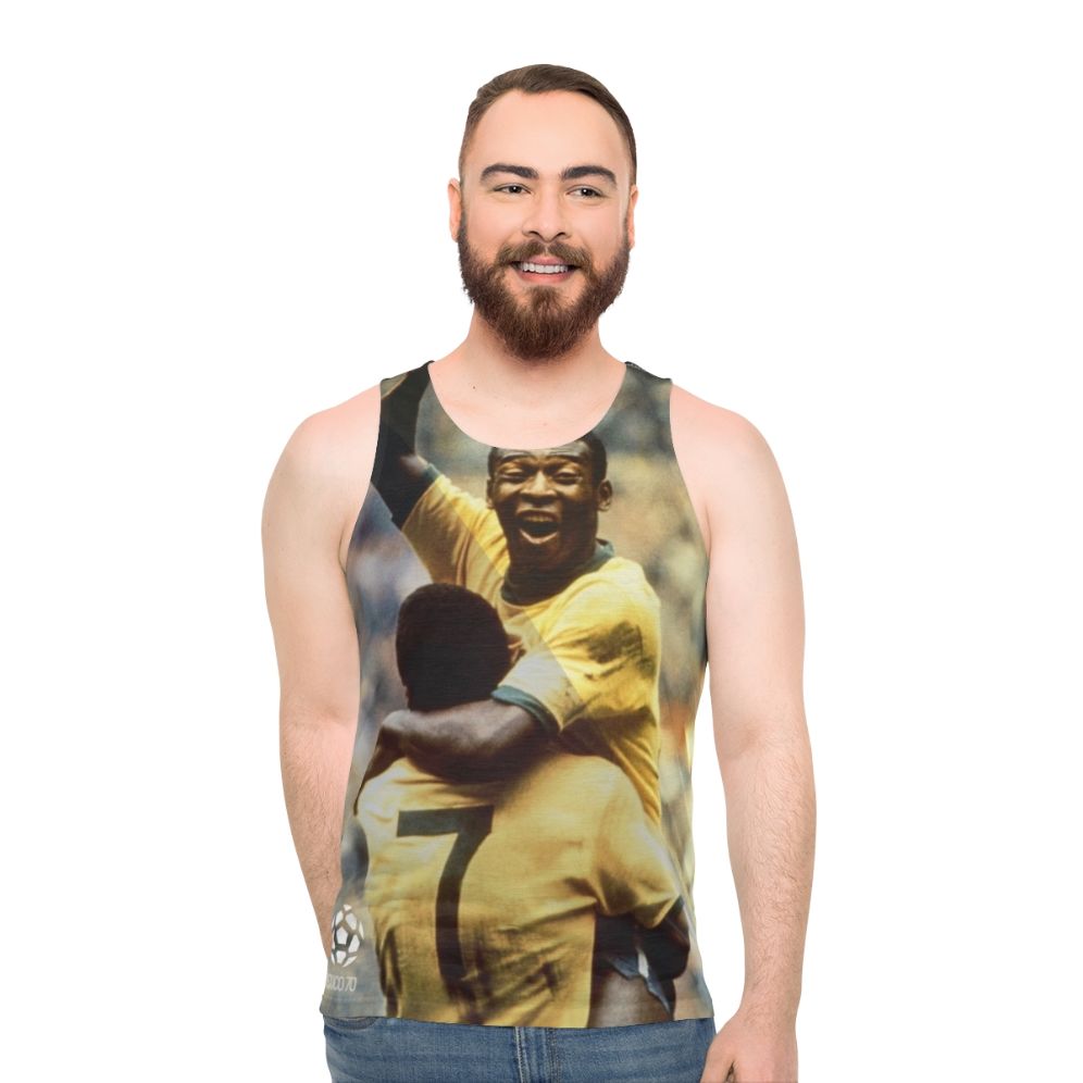 Pele Brazil Football Jersey - Vintage 1970 World Cup Tank Top