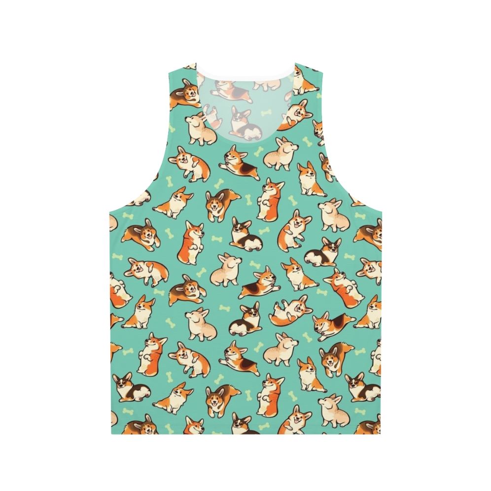 Pembroke Welsh Corgi Lovers Unisex Green Tank Top