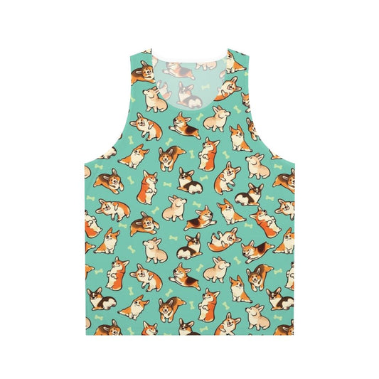 Pembroke Welsh Corgi Lovers Unisex Green Tank Top