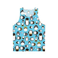 Unisex tank top featuring different penguin species