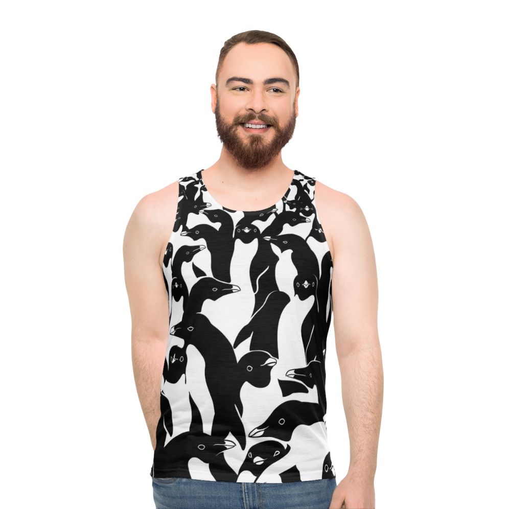 Penguin tank top with camo pattern