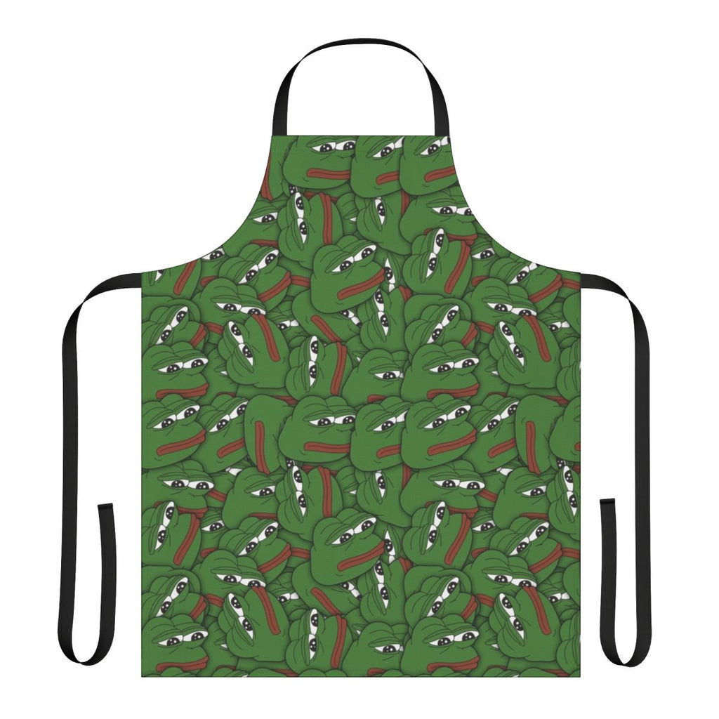 Pepe the Frog meme novelty apron with humorous internet culture design