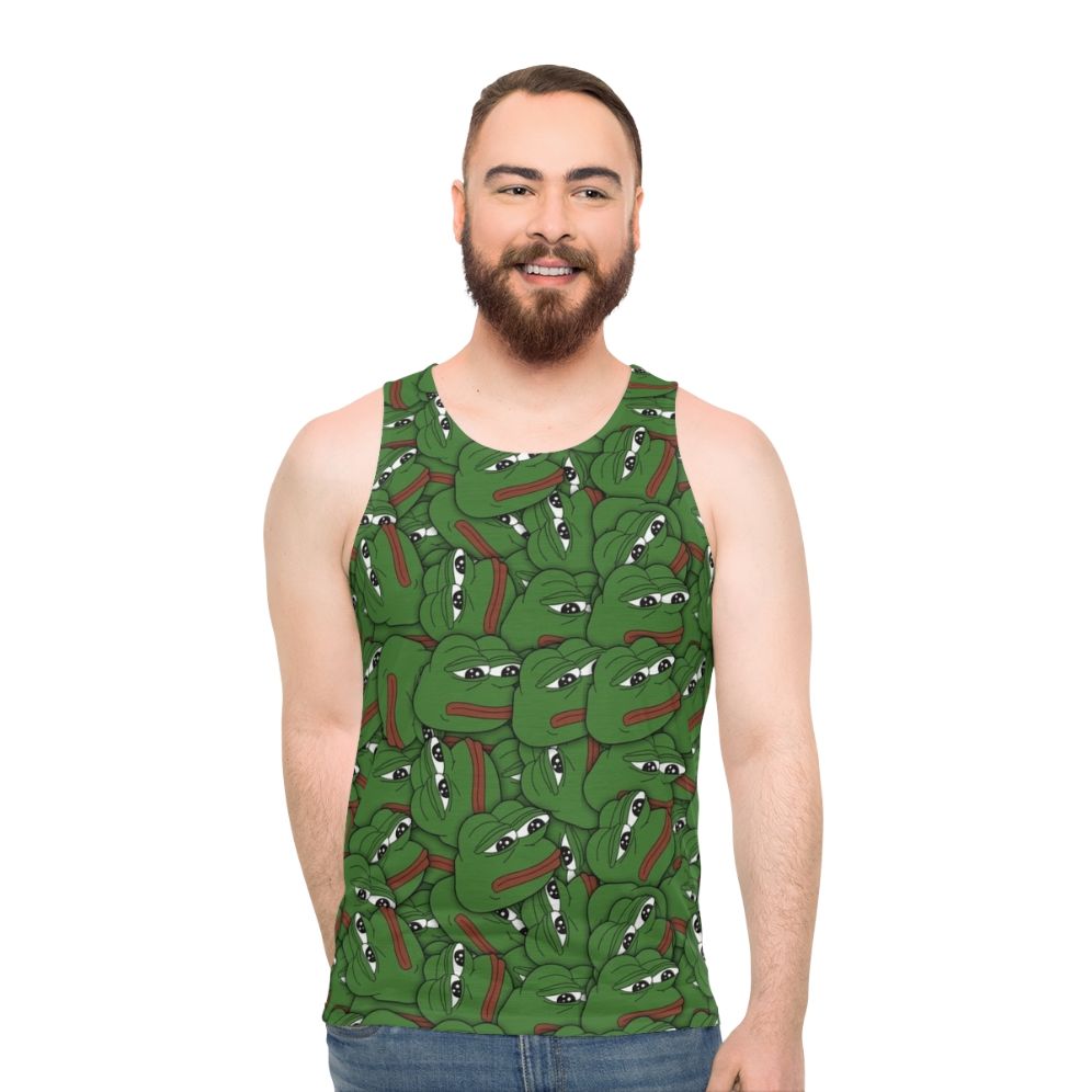 Pepe meme unisex tank top