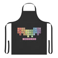 Periodic table of elements design printed on a high-quality apron