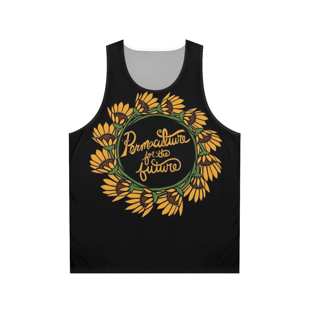 Permaculture unisex tank top for eco-friendly gardeners