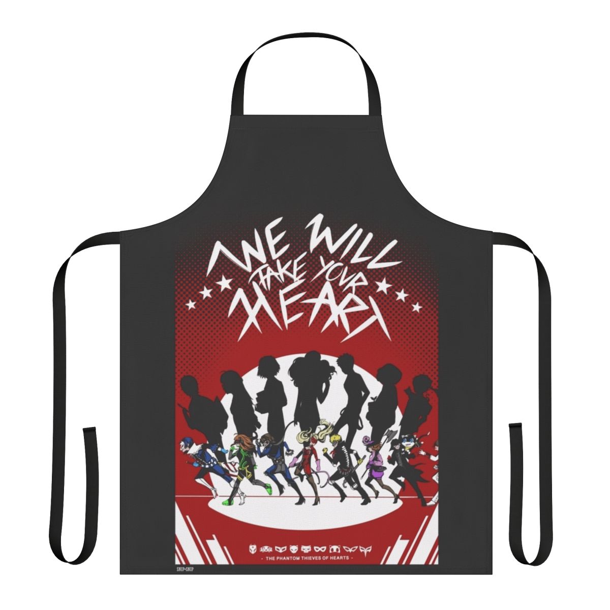 Persona 5 inspired apron featuring artwork of the Phantom Thieves