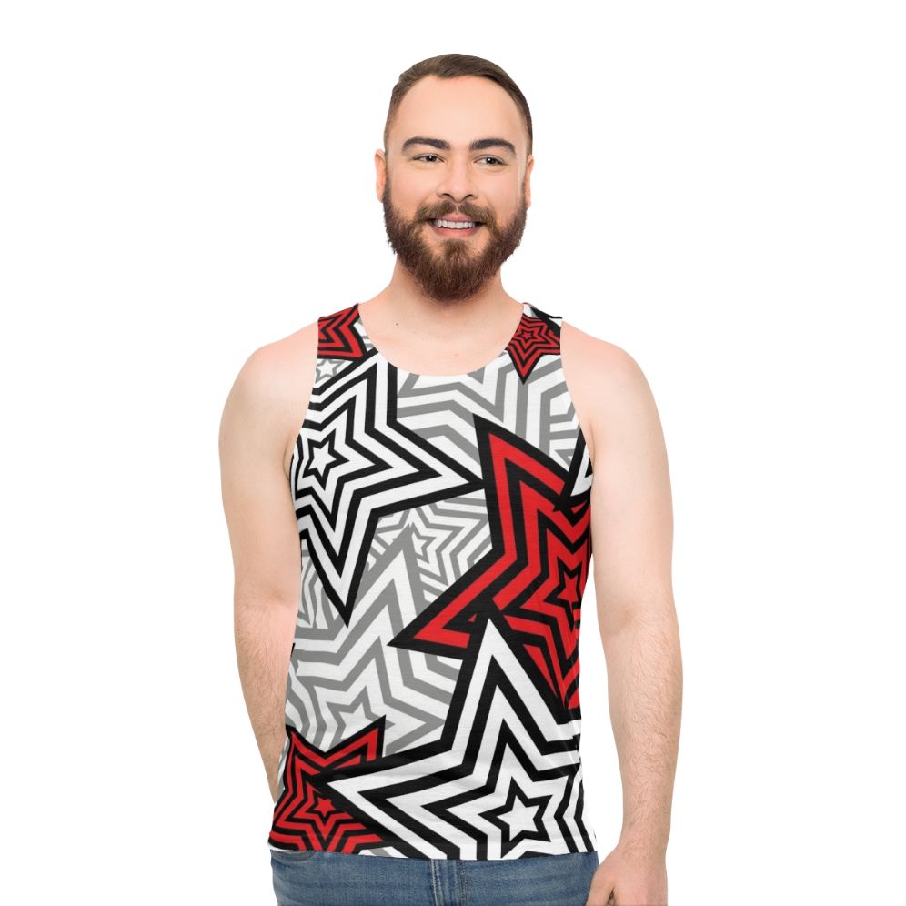 Persona 5 unisex tank top with stylish star background
