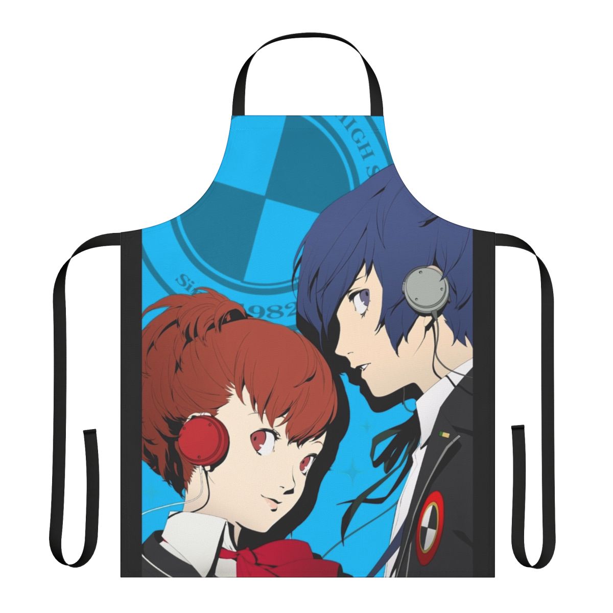 Persona-inspired apron featuring the main protagonists from the Persona video game series