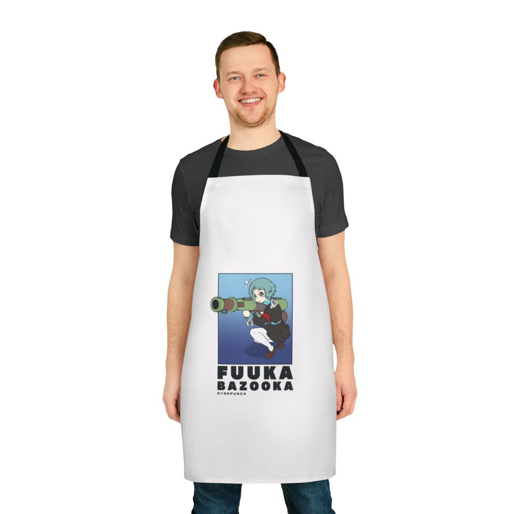 Persona-themed apron featuring Fuuka Yamagishi and her bazooka