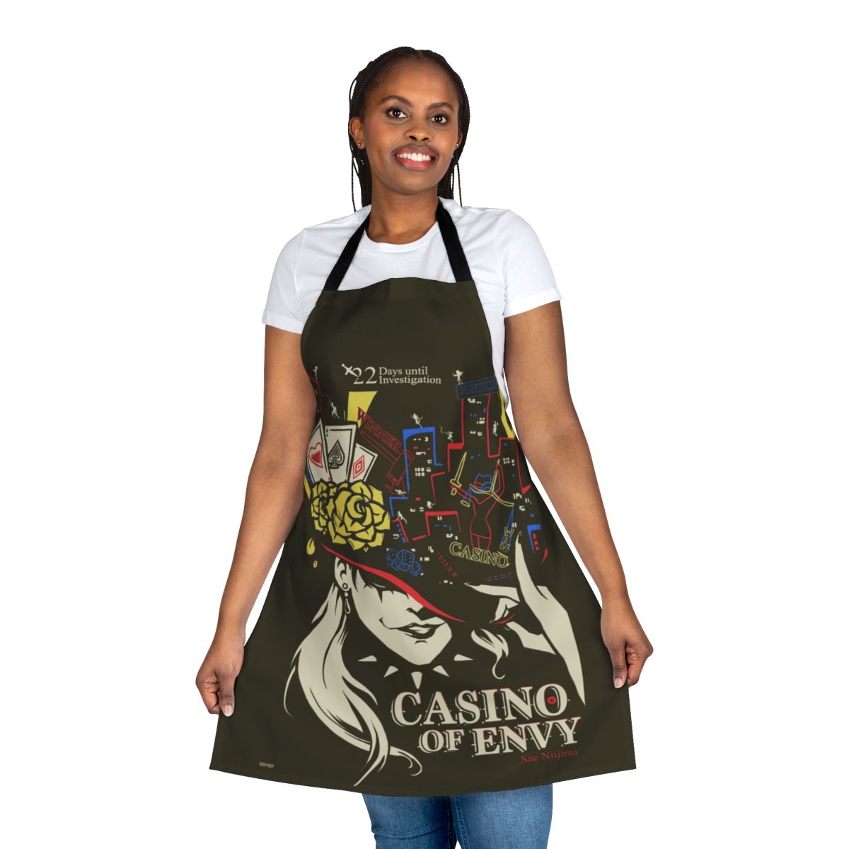 Persona-inspired kitchen apron with Phantom Thieves of Hearts design