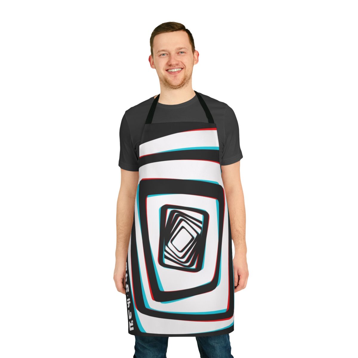 Persona series inspired apron with a spiral 3D effect design