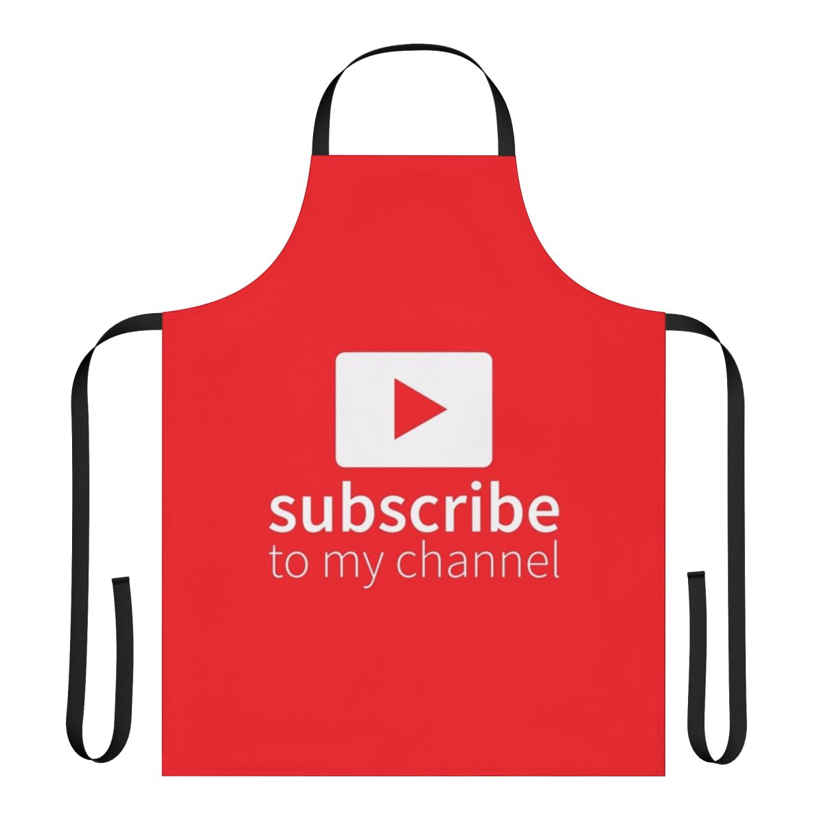 Apron with "Subscribe to My Channel" text and YouTube creator-inspired design