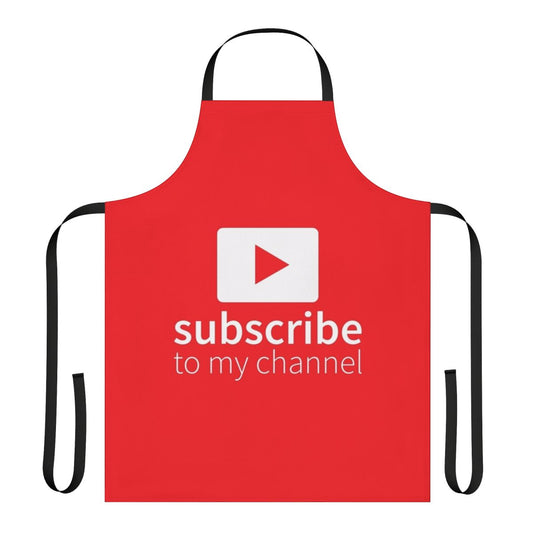 Apron with "Subscribe to My Channel" text and YouTube creator-inspired design