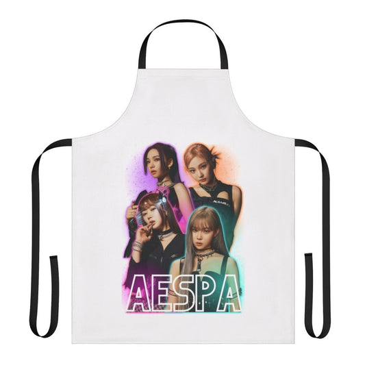 Customized apron featuring the members of the K-pop group Aespa
