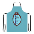Stylish apron featuring a beard-themed acrostic design, perfect for men with facial hair.