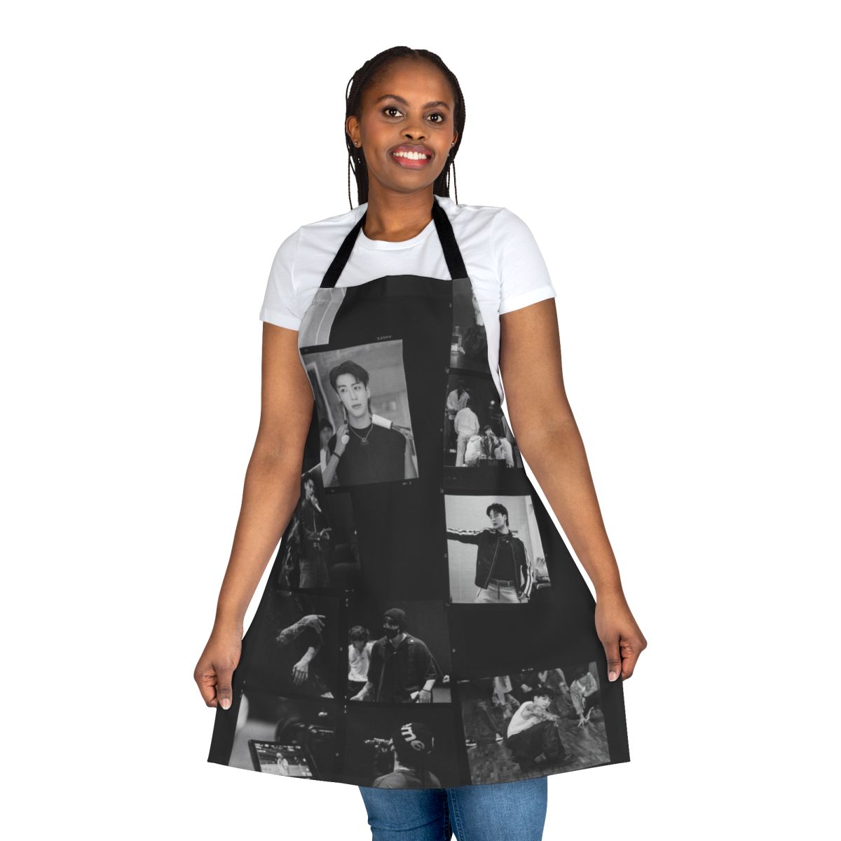 Illustration of BTS member Jungkook on a custom apron