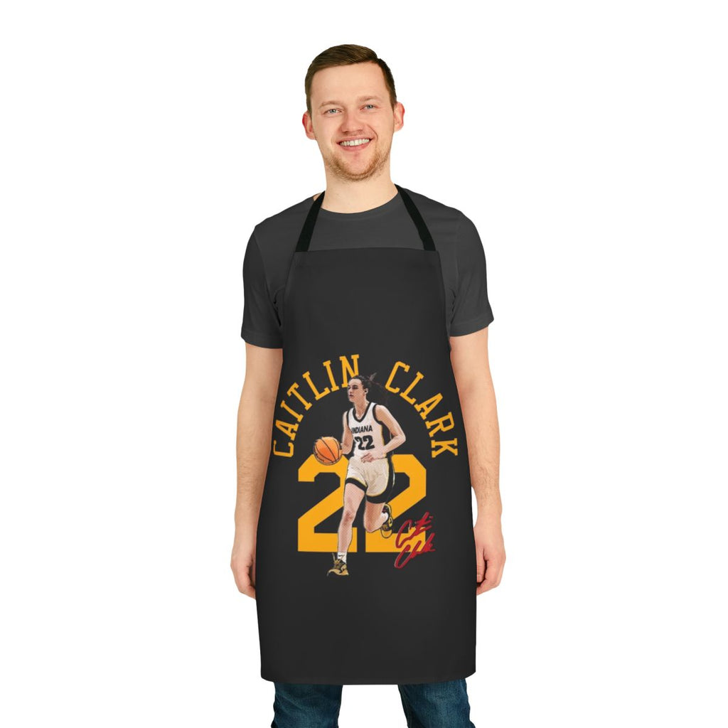 Caitlin Clark inspired apron with her jersey number and basketball design