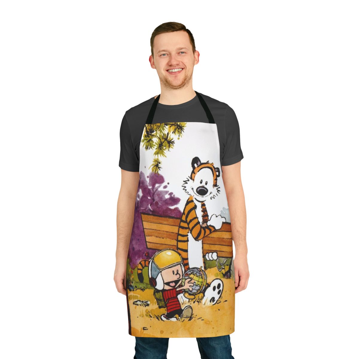 Calvin and Hobbes inspired apron with iconic characters
