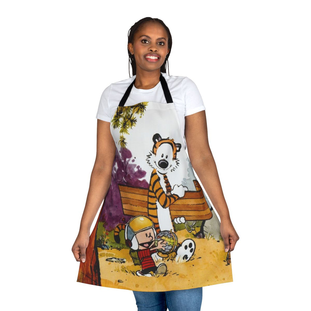 Calvin and Hobbes inspired apron with iconic characters