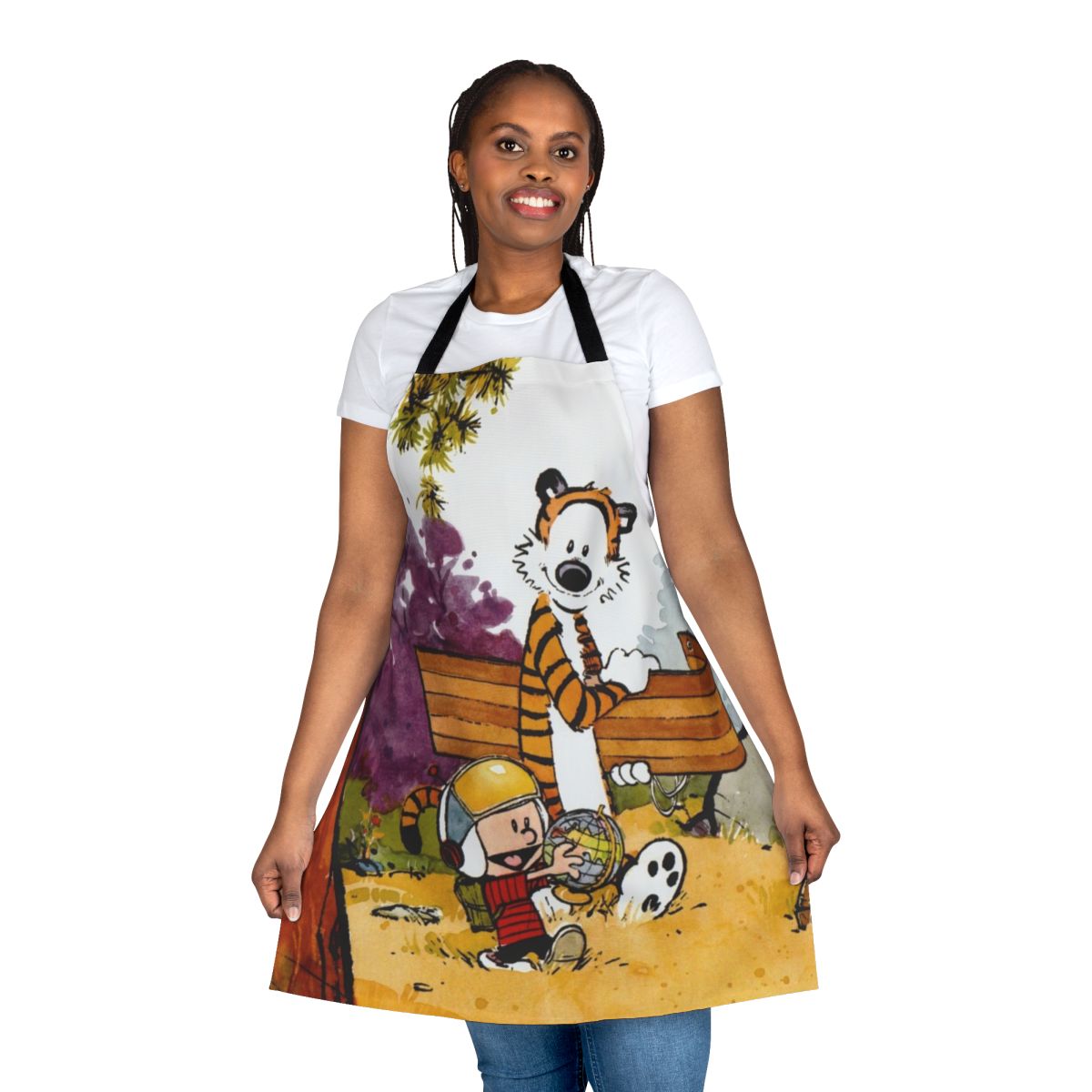 Calvin and Hobbes inspired apron with iconic characters