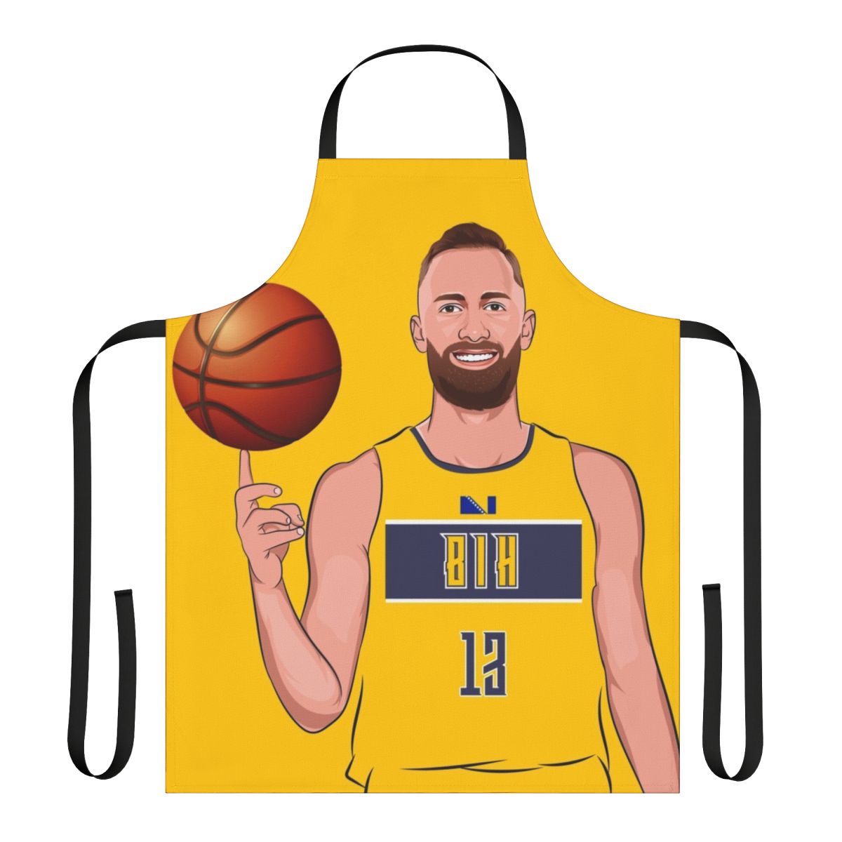 Dzanan Musa basketball player drawing printed on an apron