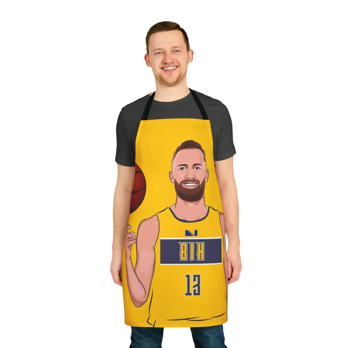Dzanan Musa basketball player drawing printed on an apron