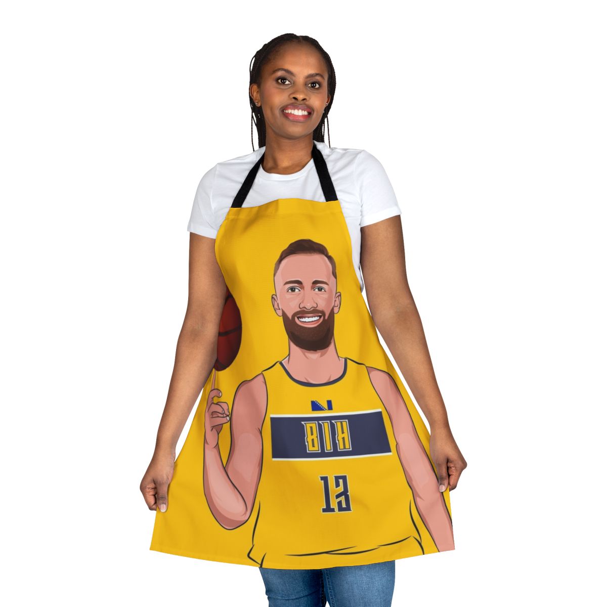 Dzanan Musa basketball player drawing printed on an apron